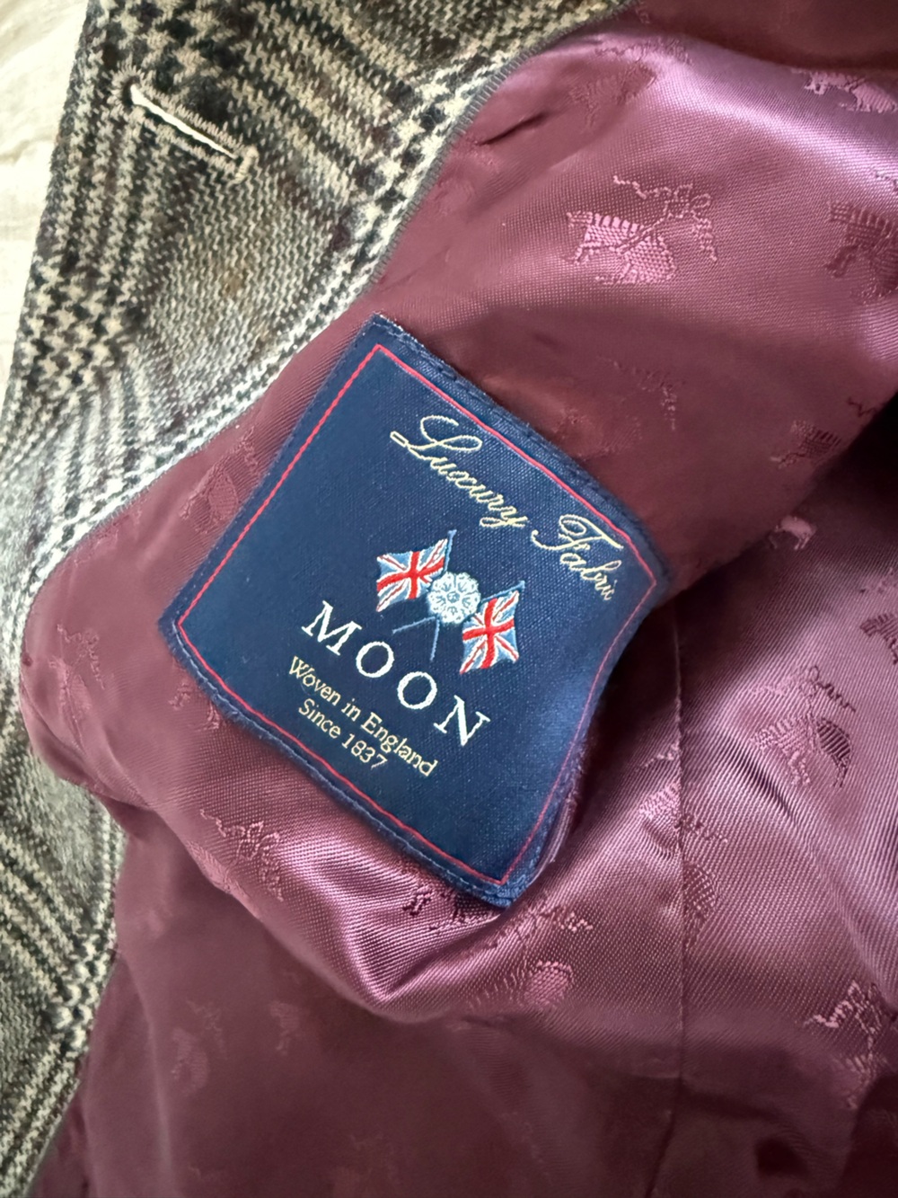 Brooks Brothers Peak Lapel Blazer Jacket in Glen Plaid Wool Moon Fabric Size 4 - Picture 13 of 16